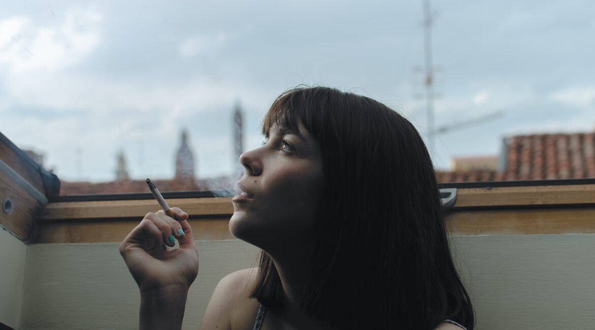 woman smoking
