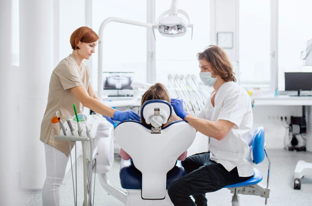 person at dentist