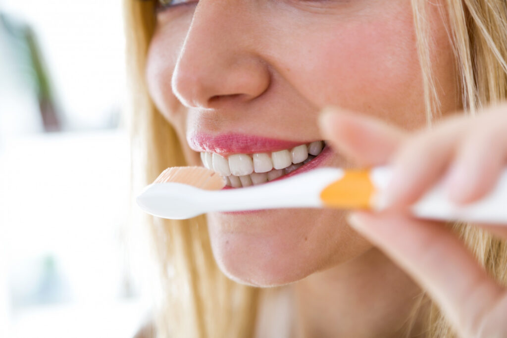 brushing teeth